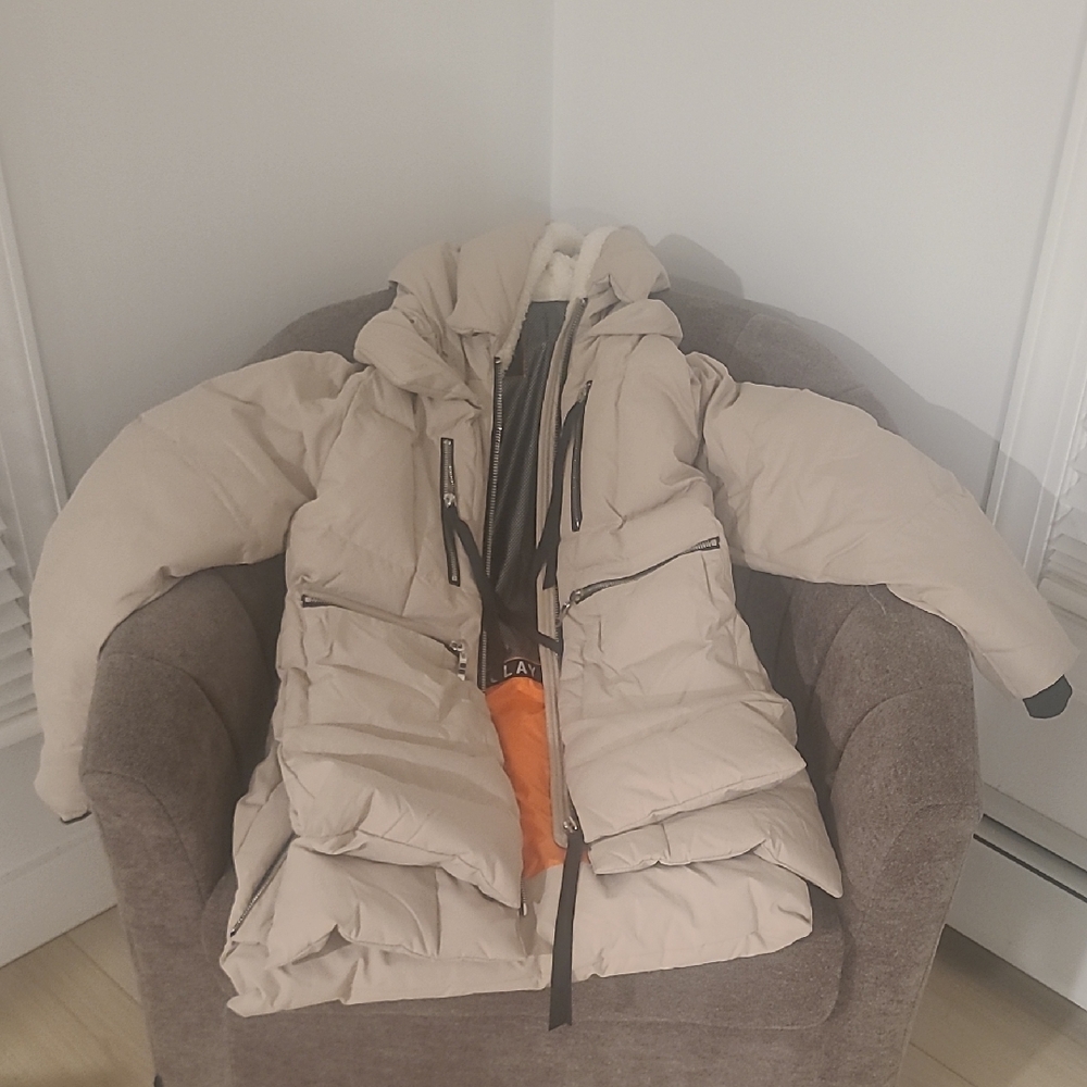 Women's Beige Puffer Jacket